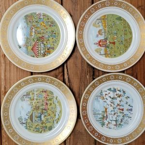 4 - 79" franklin porcelain by jo sickbert  limited edition plates